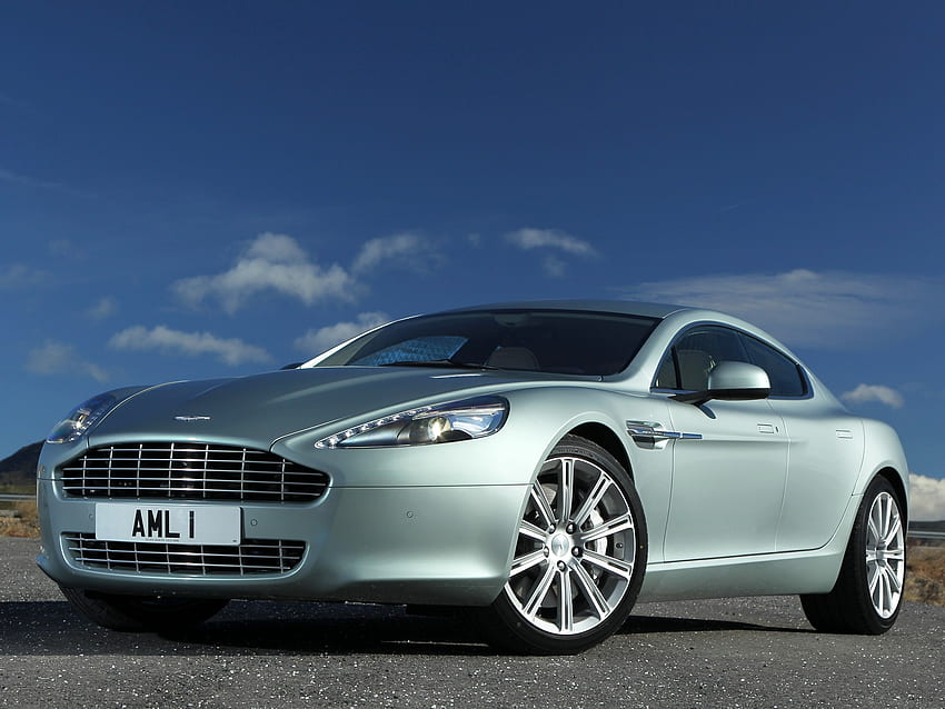 Sky, Aston Martin, Cars, Front View, Style, 2009, Rapide, Green Metallic HD wallpaper