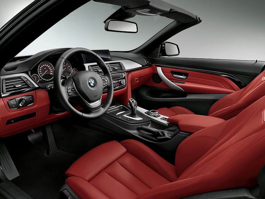 Tablica rozdzielcza wnętrza samochodu BMW serii 4 Cabrio . Tapeta HD