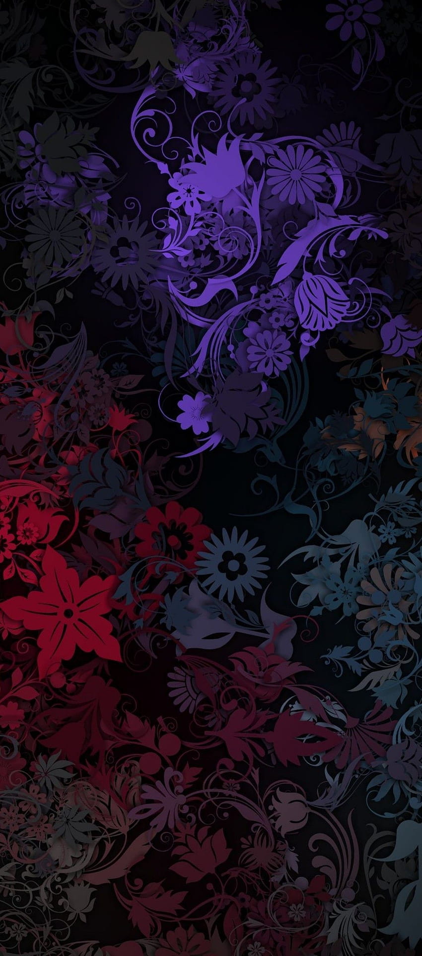 iOS 11, iPhone X, schwarz, lila, pink, floral, schlicht, abstrakt, apfel, , i. Vintage Blumen, Live iphone 7, Blumenhintergrund iphone HD-Handy-Hintergrundbild