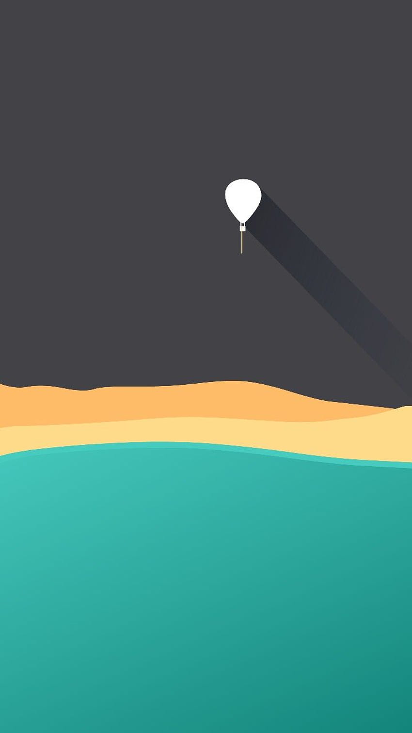 Heißluftballon. Minimalistisch, Startschirm, Android HD-Handy-Hintergrundbild