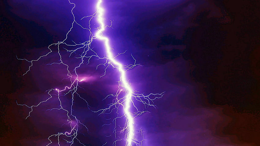 Blitz am dunklen Himmel. Studio 10. Tens, Purple Lightning HD-Hintergrundbild