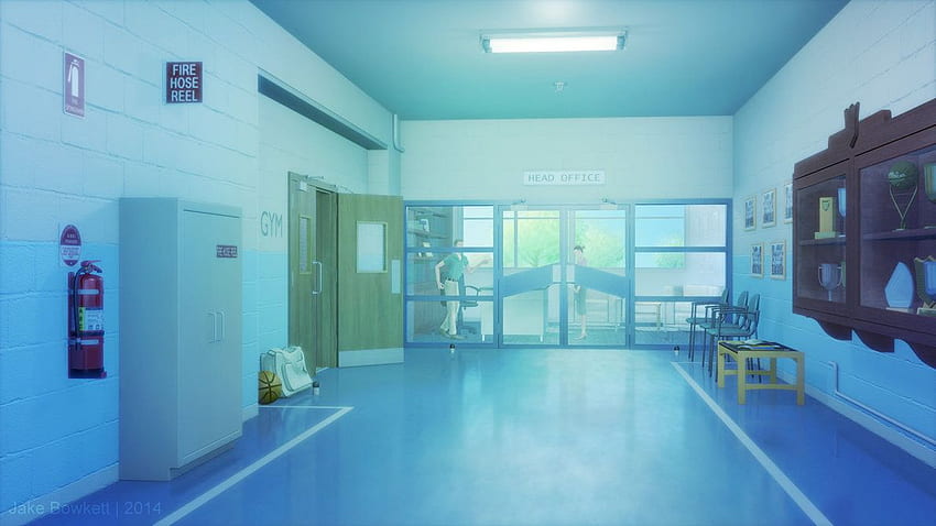 Anime school hallway HD wallpapers  Pxfuel