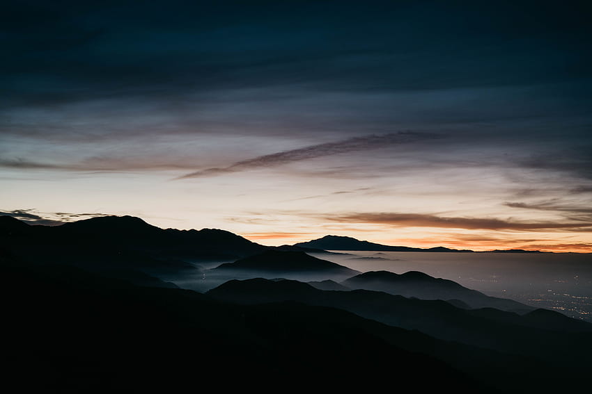 Nature, Sky, Mountains, Night, Fog HD wallpaper