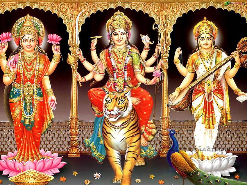 Ambe Maa Durga Hindu Lakshmi Mata. Goddess Maa Durga HD wallpaper