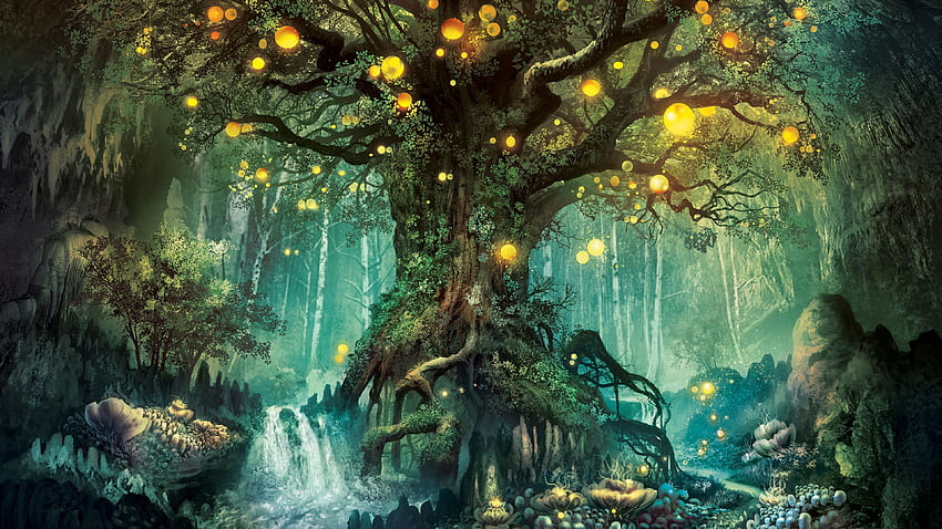 Fantasy Forests Mondo fantastico Alberi Sfondo HD
