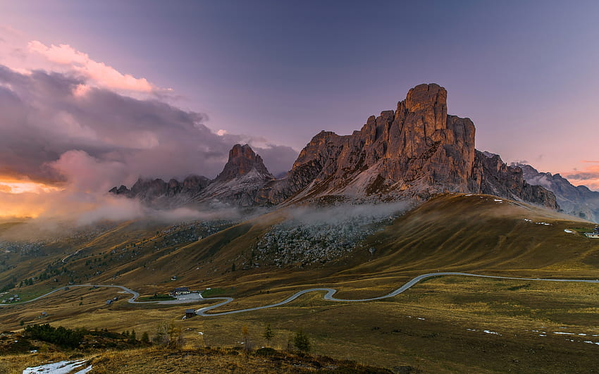 As Dolomitas - Itália, Montanhas Italianas, Itália, Dolomitas, Europa papel de parede HD