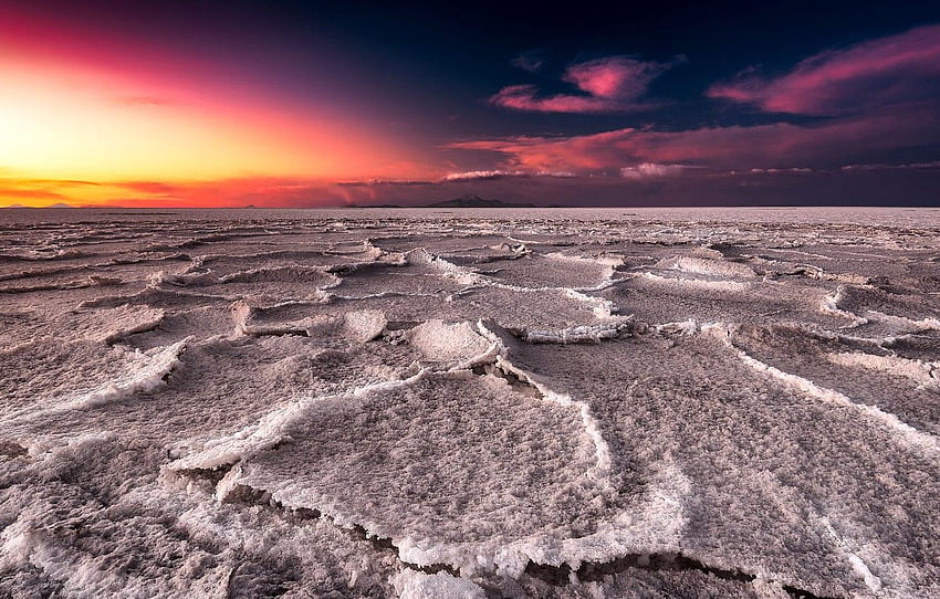 sunset, lake, salt, Salar de uyuni, Bolivia for , section пейзажи, Salar De Uyuni Bolivia HD wallpaper