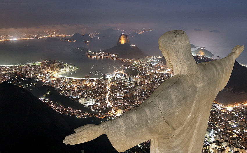 Christ the Redeemer, Rio de Janeiro, Cityscape, Night, Statue, Brazil, Brazilian / and Mobile & HD wallpaper