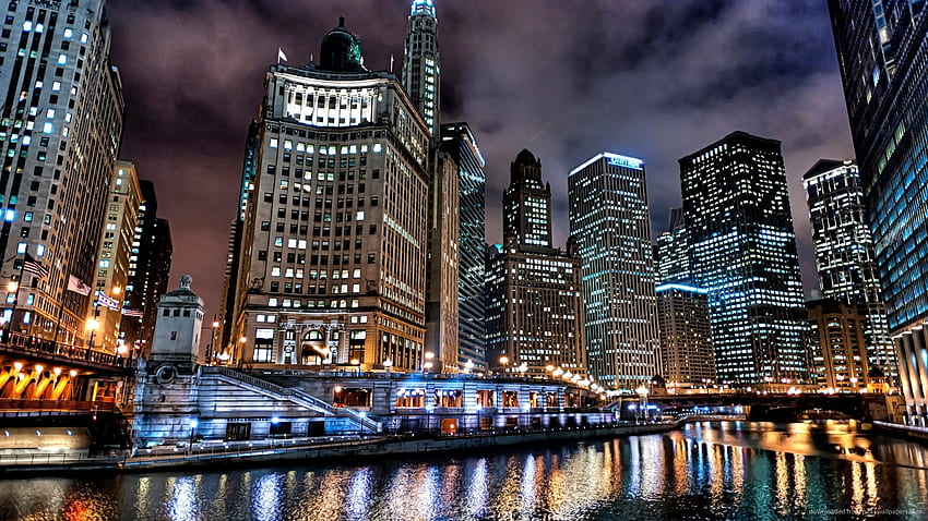 Beautiful Downtown, Chicago Downtown HD wallpaper