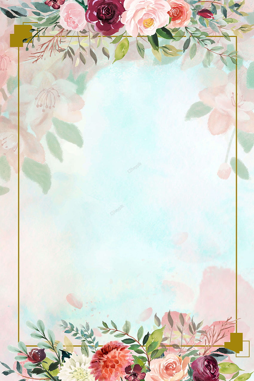 Креативен плакат със свеж фон с флорална рамка. Фон с цветя, фон с цветя, рамка с цветя HD тапет за телефон