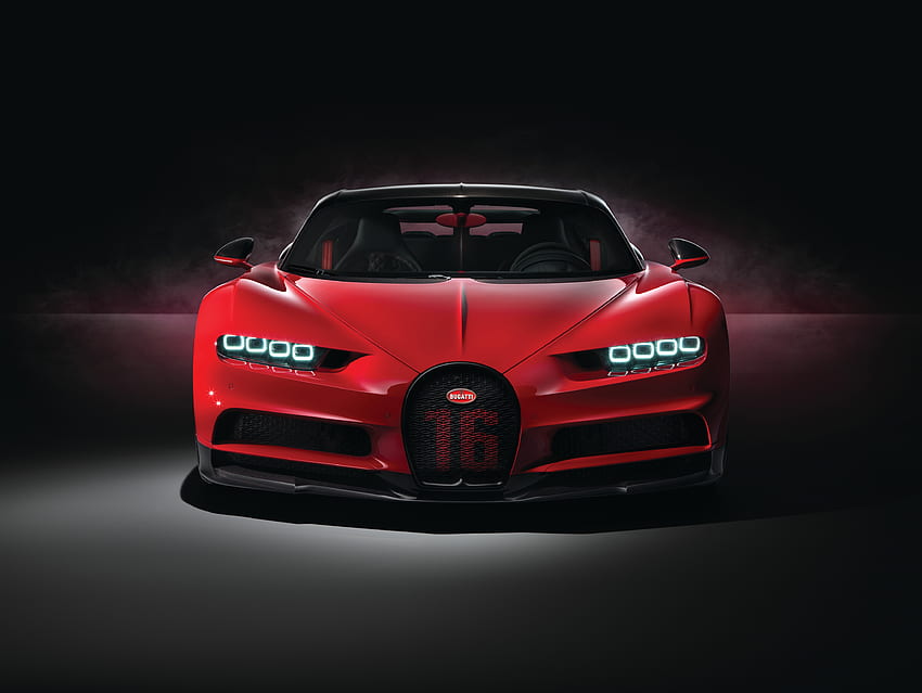 Auto rossa, Bugatti Chiron Sport, lusso, 2018 Sfondo HD