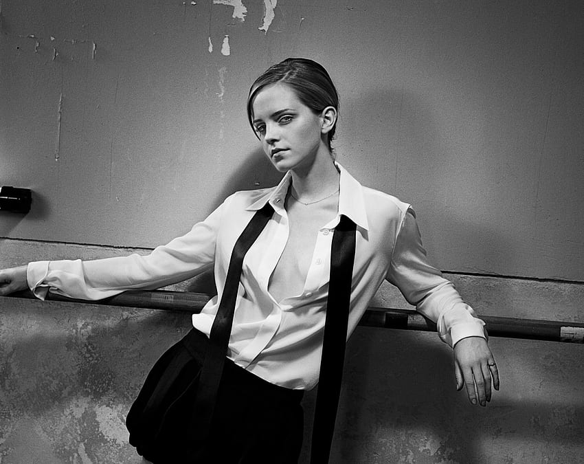 Emma Watson, monokrom, 2018 Wallpaper HD