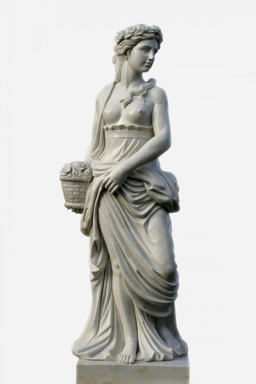 white top less woman carrying a basket statuette, Roman Sculpture HD phone wallpaper