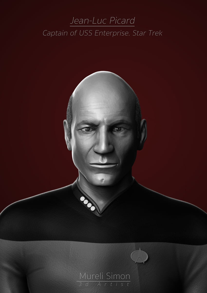 ArtStation Jean Luc Picard. USS Enterprise, Mureli Simon, kapitan Picard Tapeta na telefon HD