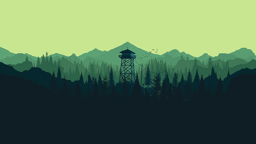 I made some dual and single monitor Firewatch for different times of the day [] [] HD wallpaper