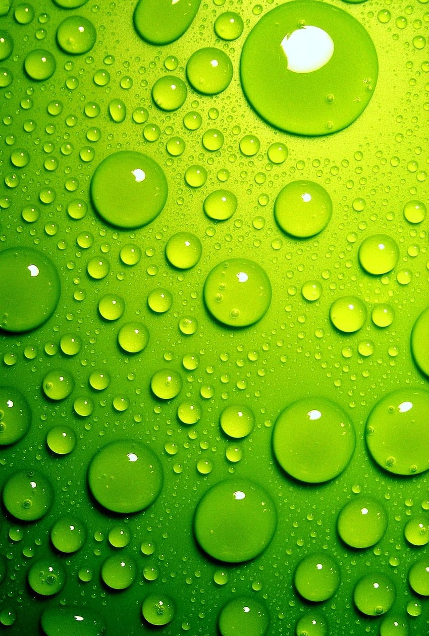 Gotas De Agua Verde Por Completo. Sistemas de agua pura NV fondo de pantalla del teléfono