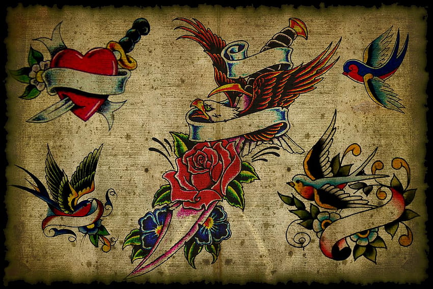Wonderful Vintage Tattoo Designs Idea - Tattoos Blog, Old School American HD wallpaper
