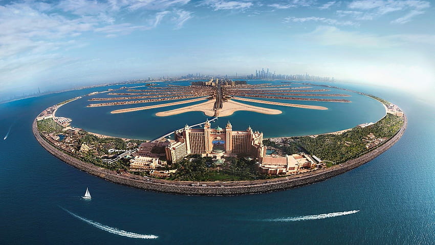 Dubai Hotel Atlantis Palm Jumeirah Island Overlooking The Arabian Gulf HD wallpaper