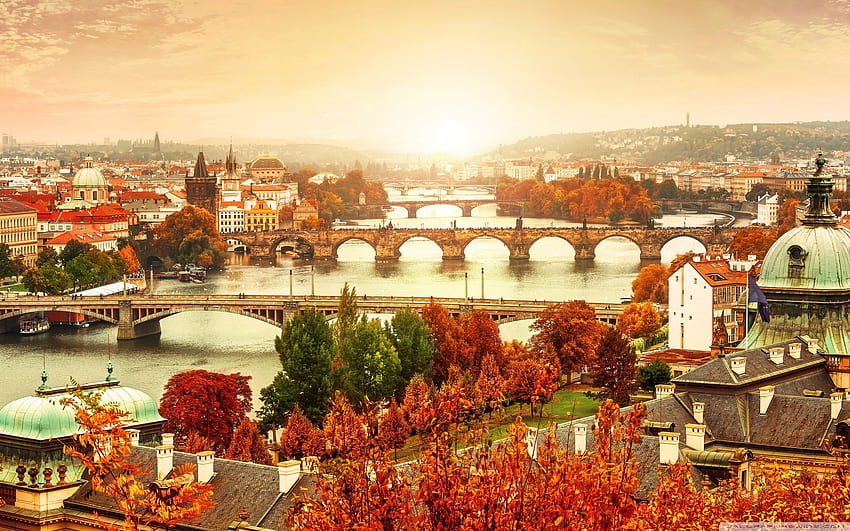 Prague Bridges, Autumn Ultra Background, Prague Spring HD wallpaper