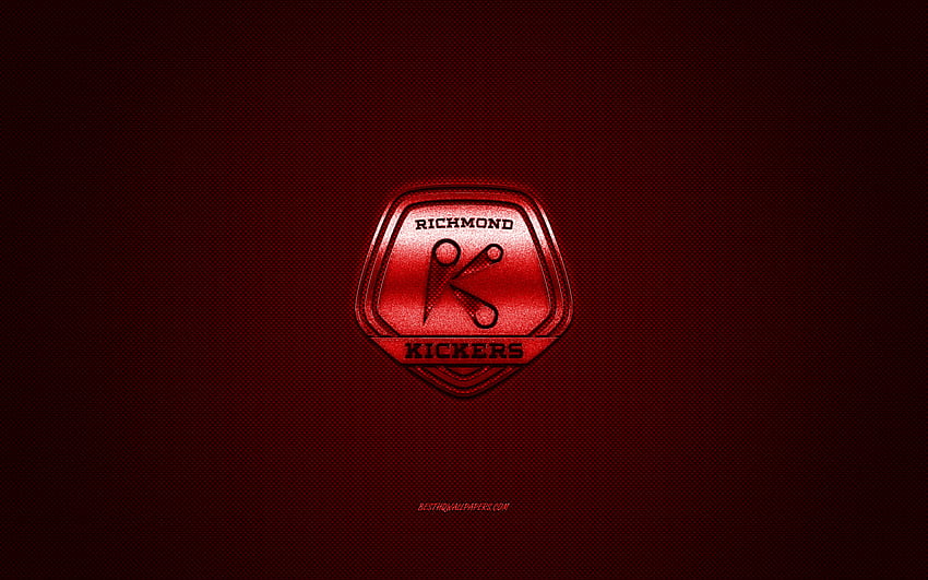 Richmond Kickers, American soccer club, red logo, red carbon fiber background, USL League One, soccer, Richmond, USA, Richmond Kickers logo HD wallpaper