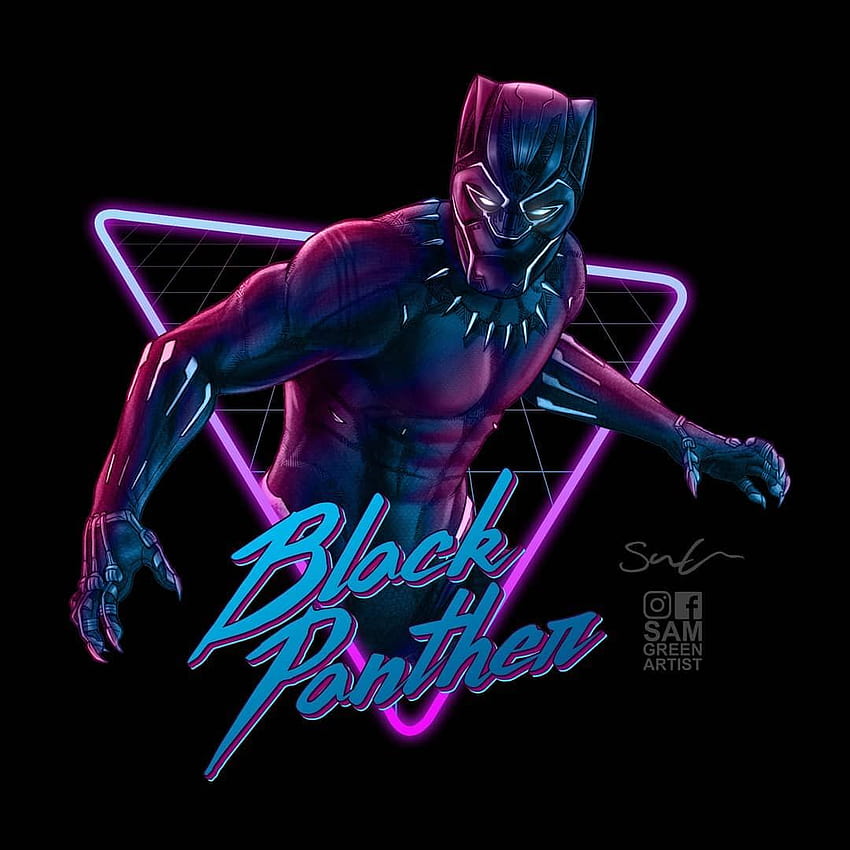 Comics, Neon Black Panther Marvel HD phone wallpaper
