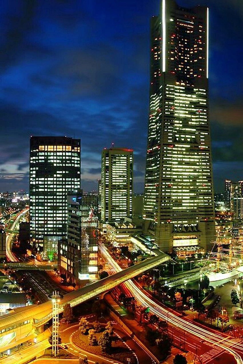 japan, yokohama, evening, metropolis, Yokohama City HD phone wallpaper