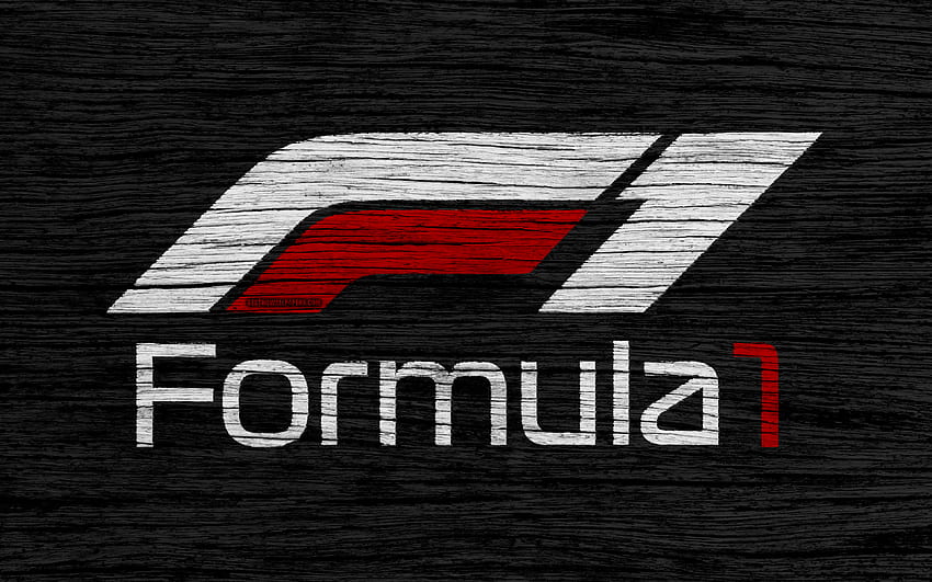Formula 1, new logo, wooden texture, F1 new logo, F1, black backgroud, Formula 1 new logo, Formula 1 2018, new logo of f1 for with resolution . High HD wallpaper