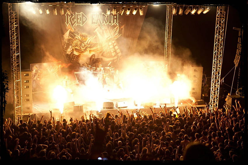 ICED EARTH heavy metal death power thrash 1iced people crowd concert . HD wallpaper