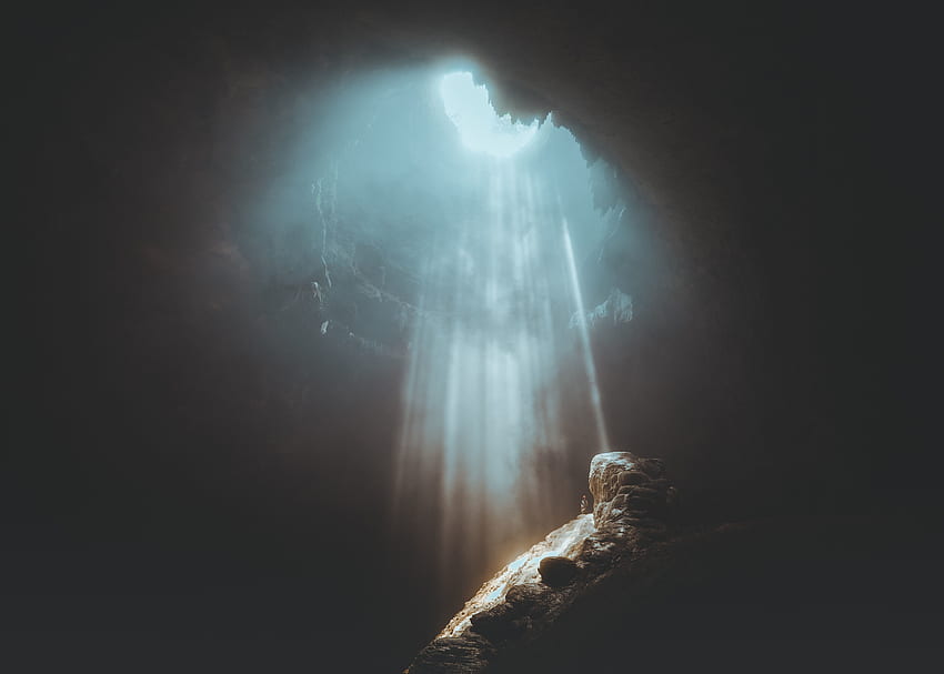 Sonnenstrahlen, Höhle, dunkel HD-Hintergrundbild