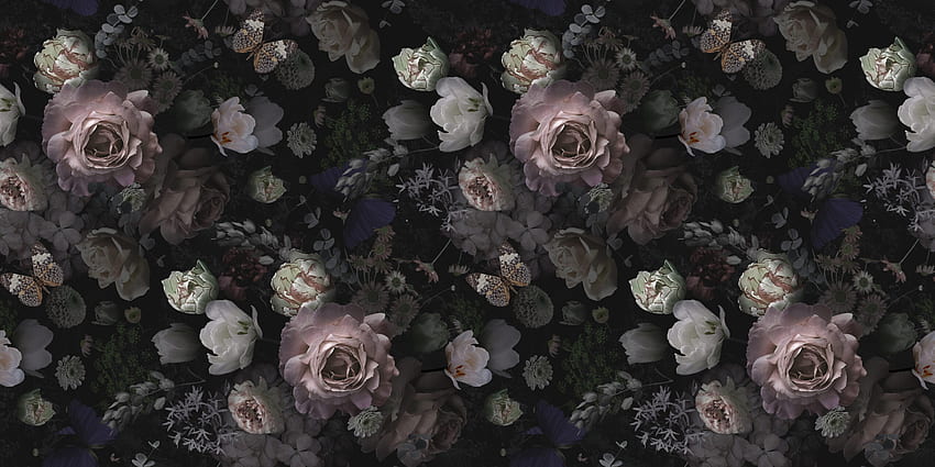 Vuélvase atemporal con flores vintage, flores neutrales fondo de pantalla