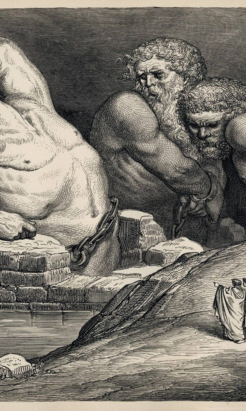 Gustave Dor Dante Alighieri Inferno Plate 65 Canto. Tło Tapeta na telefon HD