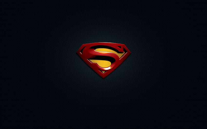 Superman, 3D logo, superheroes, art, DC HD wallpaper