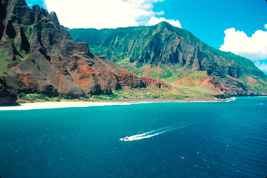 Naturaleza de la isla hawaiana del parque estatal de la costa de Na Pali fondo de pantalla