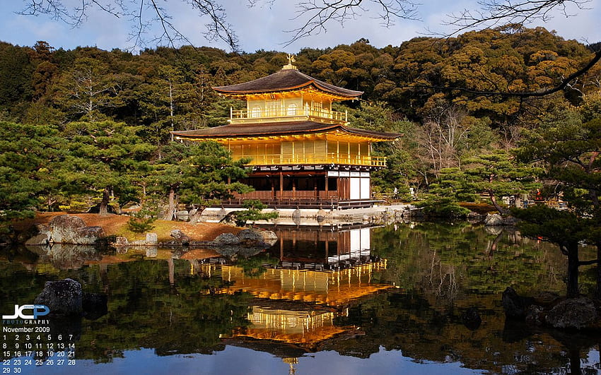 Calendar : Kinkakuji - The Golden Temple, Japanese Temple HD wallpaper