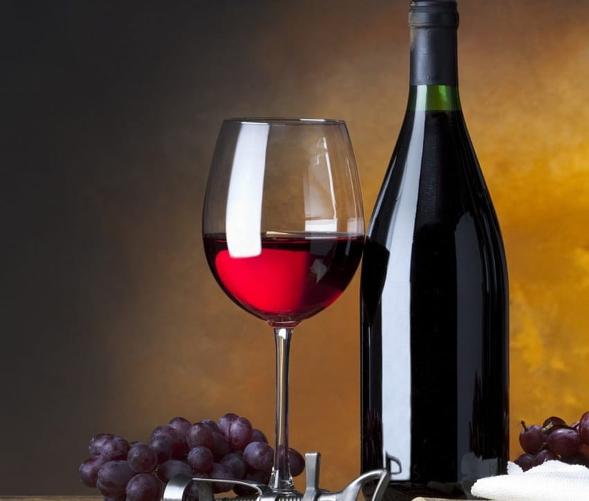 Wino, winogrona, winogrono, napoje, napój, butelka Tapeta HD