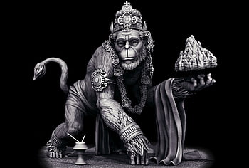 Lord hanuman black and white HD wallpapers | Pxfuel