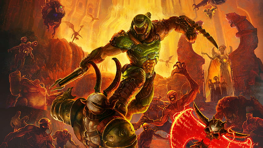 Doom Eternal , Spiele, , , Hintergrund und Doom Slayer HD-Hintergrundbild
