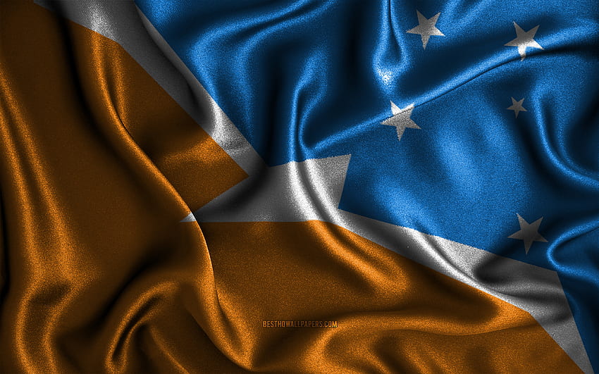 Tierra del Fuego flag, , silk wavy flags, Argentine provinces, Day of Tierra del Fuego, fabric flags, Flag of Tierra del Fuego, 3D art, Tierra del Fuego, Provinces of Argentina, Tierra del Fuego 3D flag, Argentina HD wallpaper