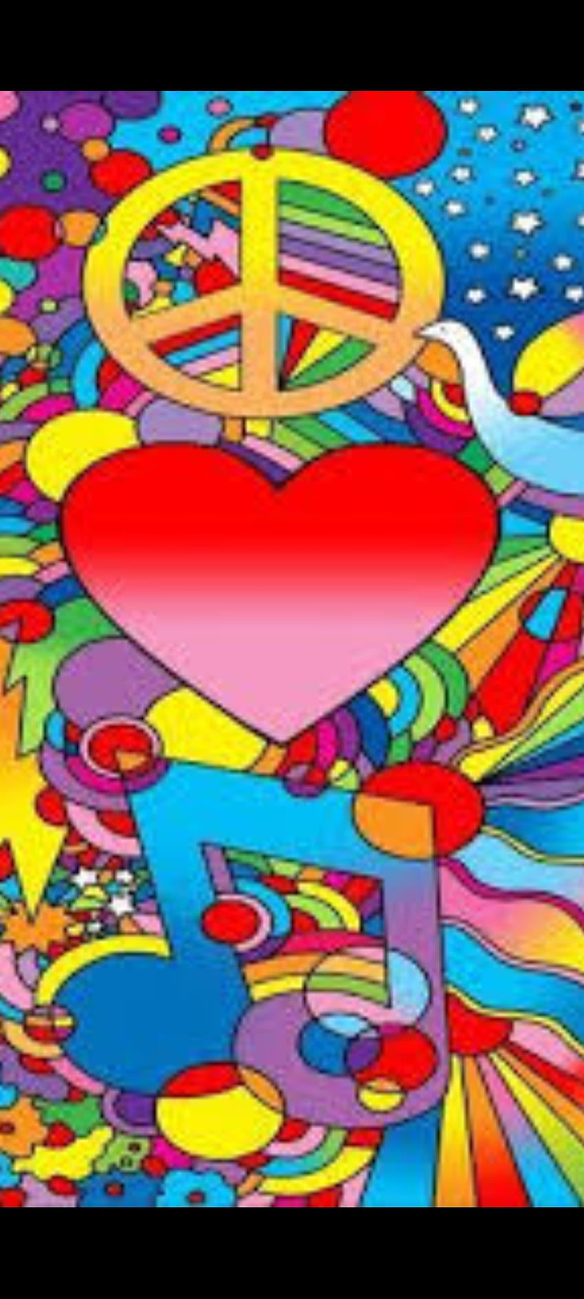 Musik cinta damai, psikedelik, hippie, penuh warna wallpaper ponsel HD