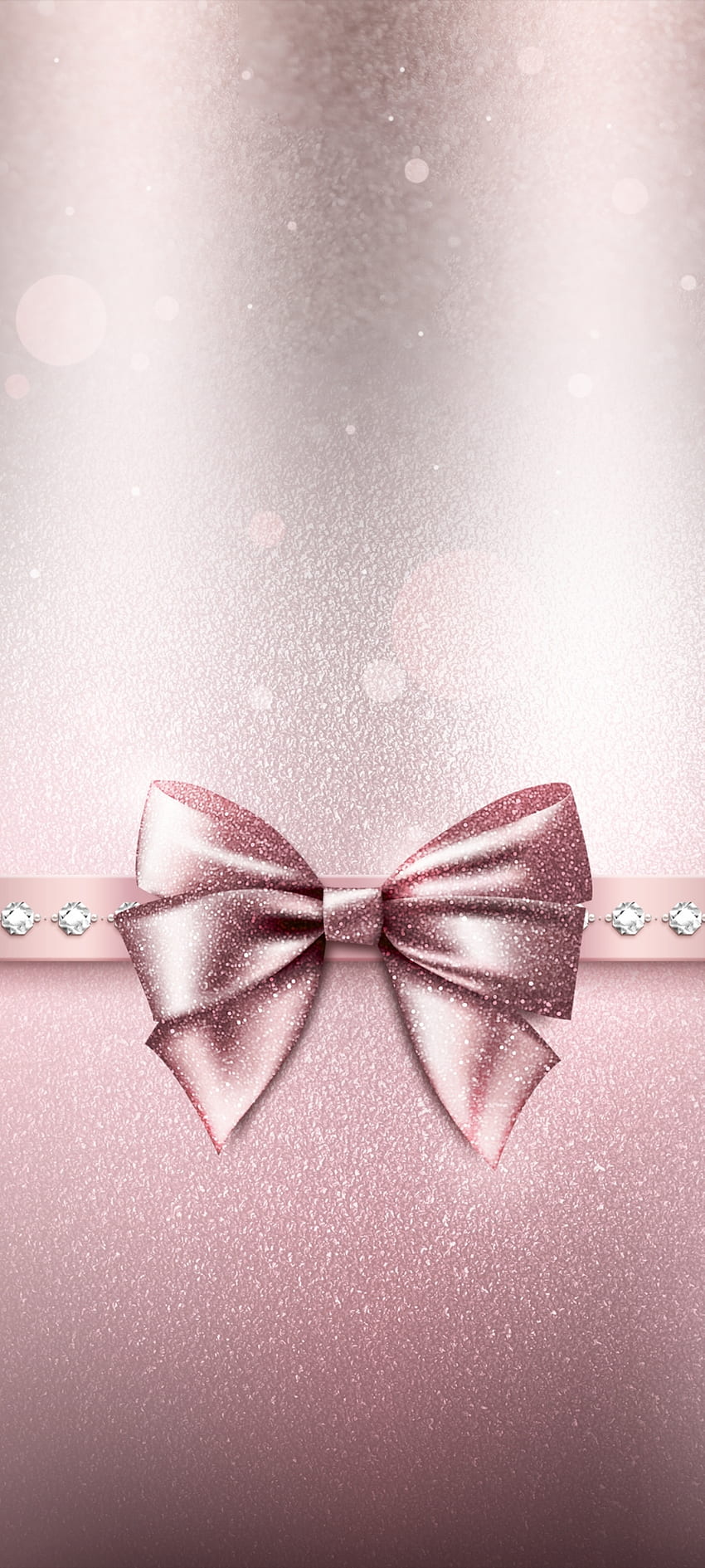 Pink Elegant bow, beautiful, magenta, diamond, petal, ribbon, luxury HD phone wallpaper