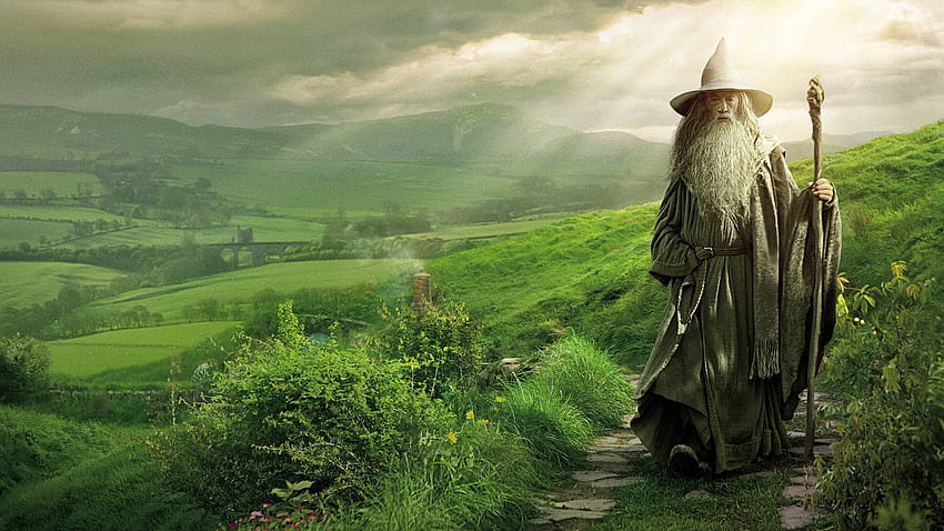 Lord of the Rings Gandalf and background, Lotr Green HD wallpaper