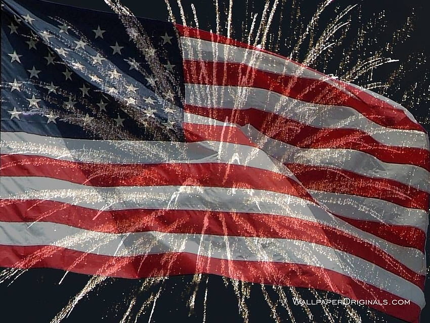 fourth of july. July, Flag Fireworks HD wallpaper