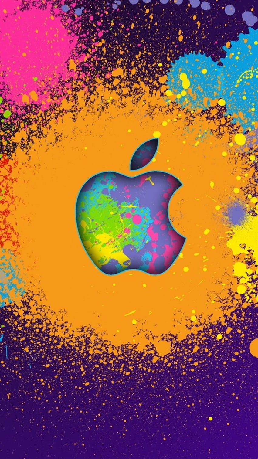 Apple Logo Itunes Gift Card Redesign Splash iPhone - Paint Splatter Apple Logo - - HD phone wallpaper