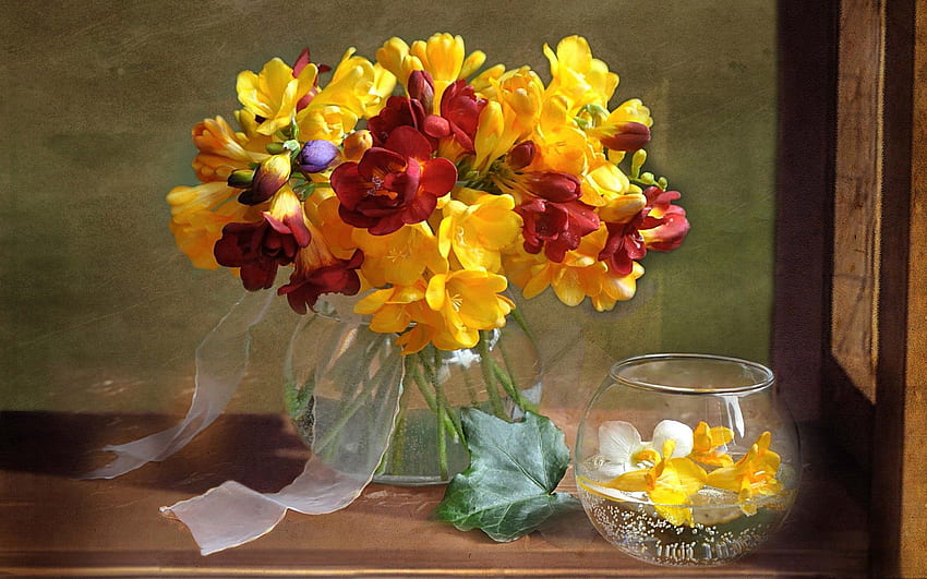 Flowers, Water, Bouquet, Vase HD wallpaper