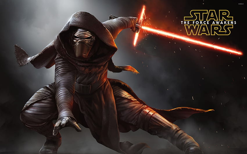 Kylo Ren con un sable de luz - Star Wars: El despertar de la fuerza fondo de pantalla