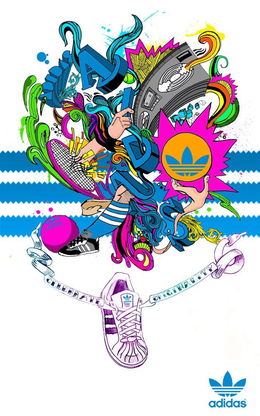 Piyapong auf adidas. Adidas-Kunst, Adidas-Logo, Huawei, Adidas-Graffiti HD-Handy-Hintergrundbild