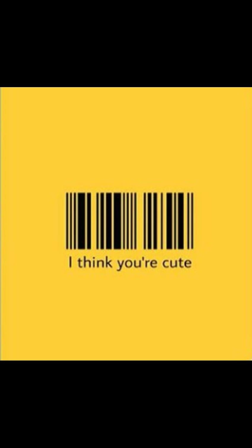 barcode, I think you're cute, yellow. iPhone yellow HD phone wallpaper