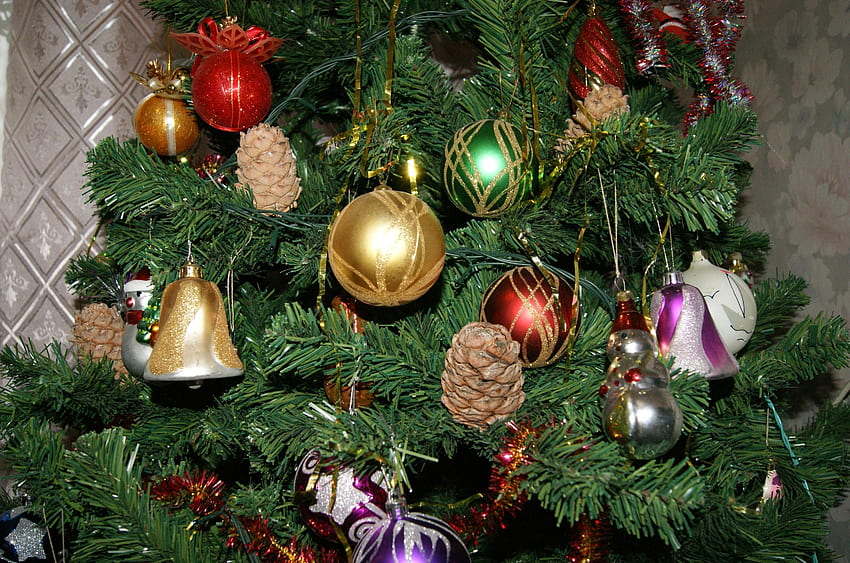 feriados, ano novo, brinquedos, férias, árvore de natal papel de parede HD