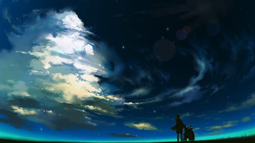 Anime Nature, Blue Anime Landscape HD wallpaper