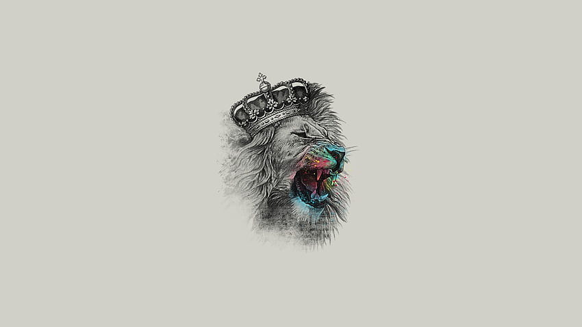 Crown . Lion artwork, Lion iphone, Minimalist Lion HD wallpaper